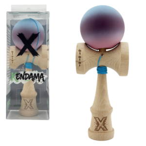 “Kendama X Original”, Профессиональная, Flippy, Металлический подшипник, Веревка 55 см, Большие чашки, 7 x 6 x 18 см, фиолетово-голубой градиент