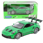 Коллекционный автомобиль PORSCHE 911 GT3 RS (992) 1:24 Welly, зеленый