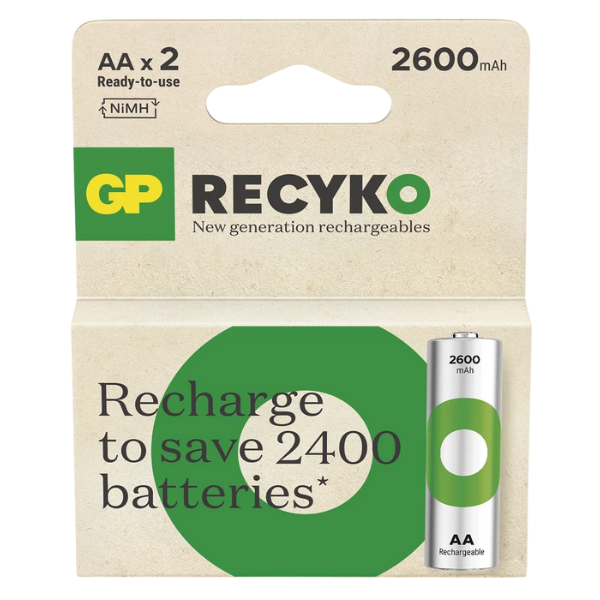 Батарейка GP ReCyko AA 2600 мАч, перезаряжаемые, 2 шт.