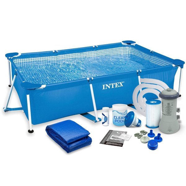 INTEX Бассейн RECTANGULAR FRAME 260x160x65cm, 2282Л, металлический каркас — изображение 5
