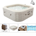 INTEX Надувной СПА джакузи “Chevron Deluxe Square Bubble” 173х71см, 795Л, 4-х местный