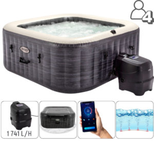 INTEX Надувной СПА джакузи “Greystone Deluxe” 211х211х71см, 795Л, 4-х местный