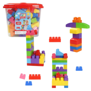 Конструктор Ведёрко с блестящими блоками “Play Blox”, 107 элем.