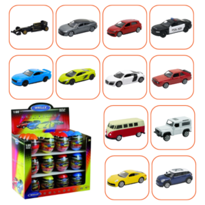 Коллекционные Металлические Машинки 1:60 WELLY, 12 моделей KINDER (24A)