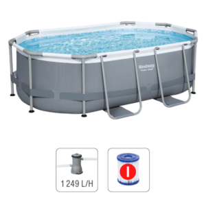 Bestway Бассейн Power Steel Oval 305x200x84cm, 3668Л, метал каркас