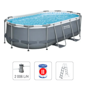 Bestway Бассейн Power Steel Oval 427x250x100cm, 7250Л, метал каркас