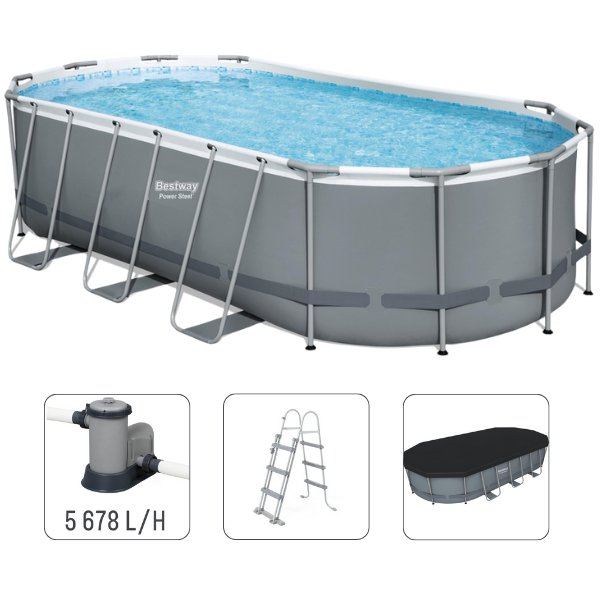 Bestway Бассейн Power Steel Oval 549x274x122cm, 13430Л, метал каркас — изображение 18