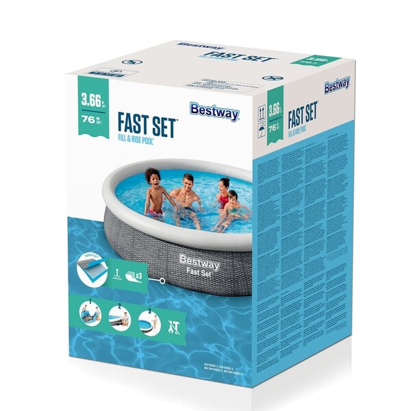 Bestway Надувной бассейн Fast Set с фильтрующим насосом, 366х76 см, 5377 Л — изображение 5