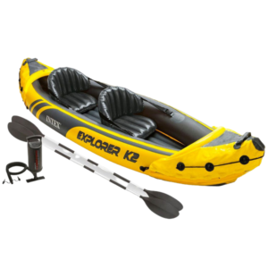 INTEX Надувной каяк “Explorer K2” с веслами и насосом, 312x91x51 см, до 180 кг