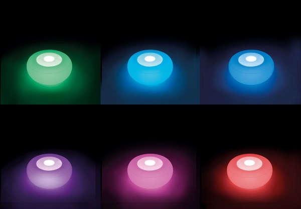 INTEX Надувной пуфик с LED подсветкой 86х33 см на аккумуляторах, с зарядкой от USB — изображение 5