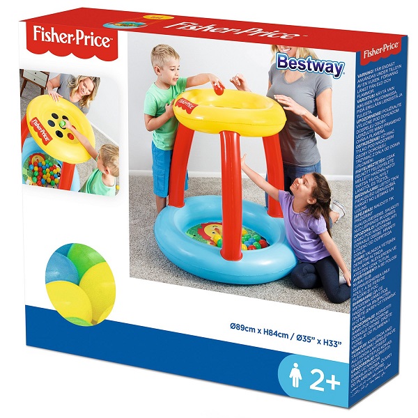 Bestway Игровой центр 89x89x84см ЗВЕРЮШКИ Fisher Price с мячами (15шт), 2+ — изображение 3