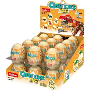 КОНСТРУКТОР QBRICKS — Egg Dino, 12 моделей, от 40 до 50 элем.