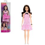 Кукла Barbie “Модница в розовое платье в клетку с милыми рюшами и бантиком на воротнике”