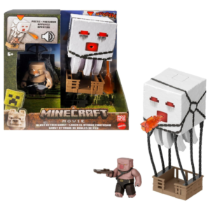 Игровой набор Minecraft Movie — Гаст с атакой (свет, звук, снаряд) + фигура пиглина