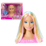 Манекен для причёсок Barbie с разноцветными прядями
