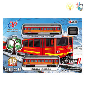 Игрушка поезд CITY TRAIN, 15 элементов (свет / звук)