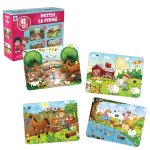 Пазл 4 в 1 “Животные на ферме”, (рум.), Smile Games