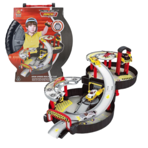 Wheel Track Station (w/ diecast: 2 cars, 1 helicopter) – Small